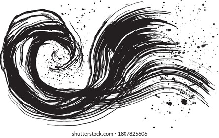 wave splash. sea wave with spray. brush stroke waves.