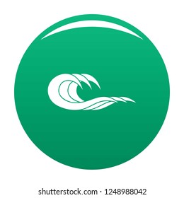Wave splashing icon. Simple illustration of wave splashing vector icon for any design green