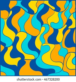 Wave and spots on a white background. Bright contrast image. Abstract forms. Distortion.
