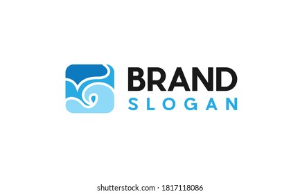 Wave Square Resumen Naturaleza logotipo de negocios moderno