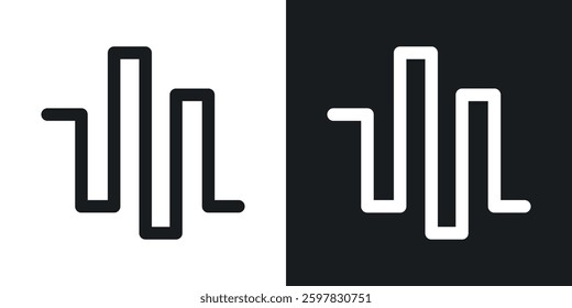 Wave square icon symbol collection on white background.
