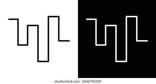 Wave square icon vector simple element illustration editable