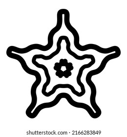 Wave Star Abstract Flat Icon Isolated On White Background
