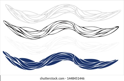 Wave strip. Formless, natural like a tree figure. Abstract background.