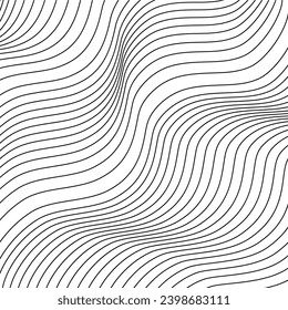Wave stripe background. Ripple striped texture curve lines background