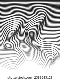Fondo de banda ondulada. Fondo de líneas de curva de textura rayada