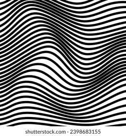 Wave stripe background. Ripple striped texture curve lines background