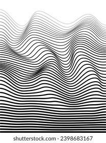 Wave stripe background. Ripple striped texture curve lines background