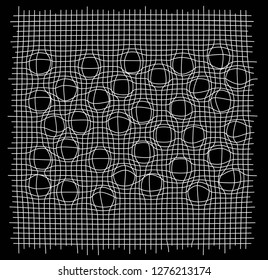 Wave Stripe Background - simple texture for your design. Seamless abstract trellis pattern vector background design. - Vector.Abstract monochrome pattern with mosaic of distorted squares of lines .