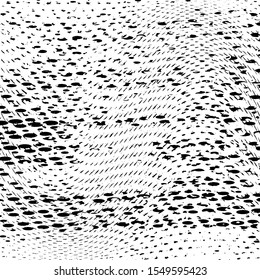 Wave Stripe Background - simple texture for your design. Wavy grunge halftone dot overlay texture. Distressed artistic overlay template. EPS10 vector.