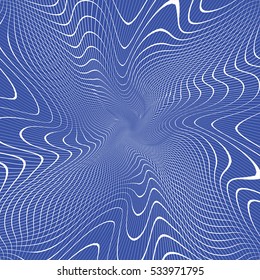 Wave Stripe Burst Background - simple blue color texture for your design. Empty abstract hypnotic texture. EPS10 vector.