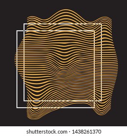 Wave stripe optical abstract design. Vector background. curved lines cover
