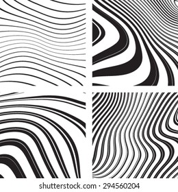 Wave Stripes . Curved Lines . 