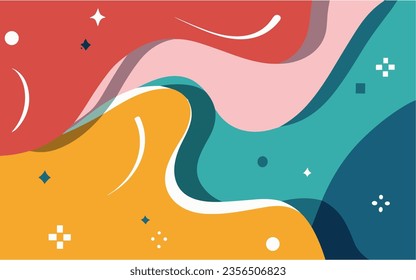 Wave style abstract background design, vector and illustration