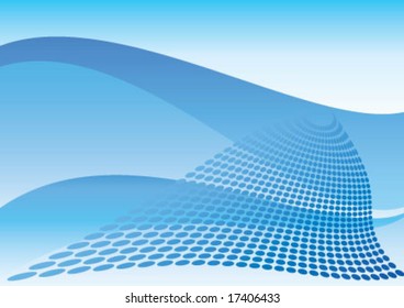 Wave style bacground in blue