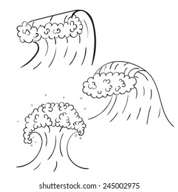 Wave style doodle. Vector sketch.