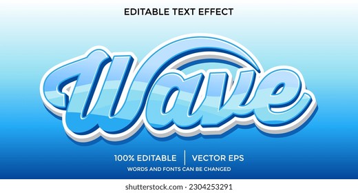 Wave style editable text effect