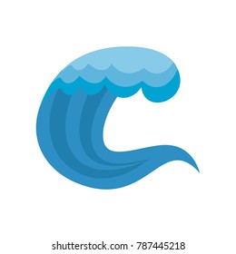 Wave summer icon. Flat illustration of wave summer vector icon isolated on white background