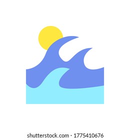 Onda, icono solar. Elementos vectores de color simples de iconos de vacaciones para ui y ux, sitio web o aplicación móvil