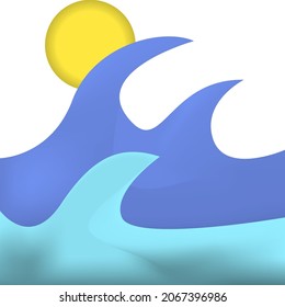 Onda, icono solar. Elementos vectoriales simples de color de los iconos de vacaciones para ui y ux, sitio web o aplicación móvil sobre fondo blanco