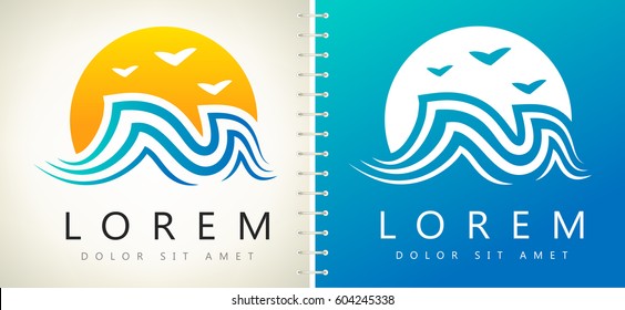 wave and sun logo