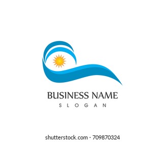 Wave And Sun Logo
