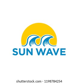 Wave And Sun Logo Design.