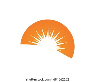 Wave and sun logo and symbols