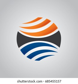 Wave and Sun Logo Template 3