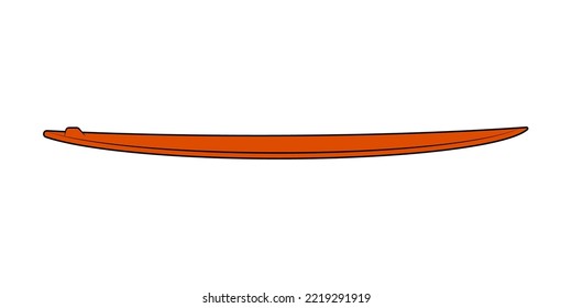 Wave SUP board side view vector illustration.