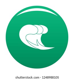 Wave surf icon. Simple illustration of wave surf vector icon for any design green