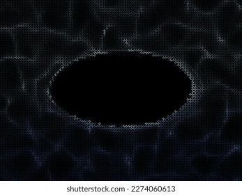 Wave surface with oval hole. Circular complex connected lines design. Linear Vector illustration.