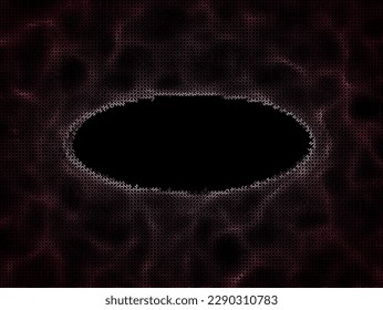 Wave surface with oval hole. Circular complex connected lines design. Linear Vector illustration.