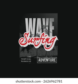Wave Surfing Adventure tropical paradise vector graphic