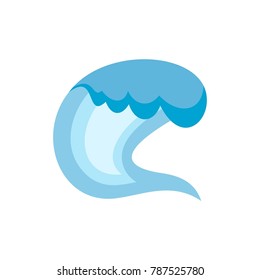 Wave surfing icon. Flat illustration of wave surfing vector icon isolated on white background