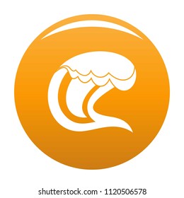 Wave surfing icon. Simple illustration of wave surfing vector icon for any design orange