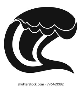 Wave surfing icon. Simple illustration of wave surfing vector icon for web