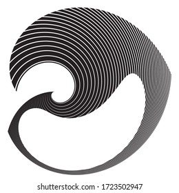 Wave . Surfing logo . Abstract lines . Linear icon for your design .