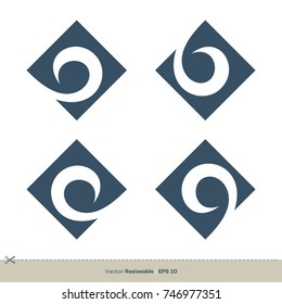 Wave Swirl in Diamond Shape Vector Logo Template Illustration Design. Vector EPS 10.