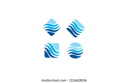 wave swoosh logo icon vector
