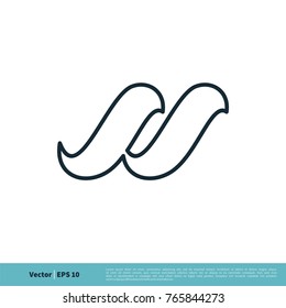Wave Swoosh Ornamental Icon Vector Logo Template Illustration Design. Vector EPS 10.