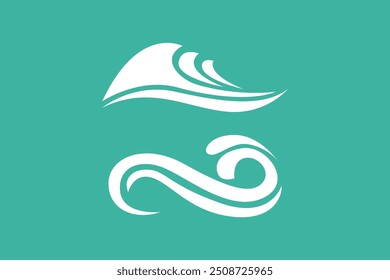 Wave symbol with green background