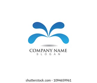 Wave symbol and icon Logo Template vector
