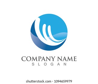 Wave symbol and icon Logo Template vector
