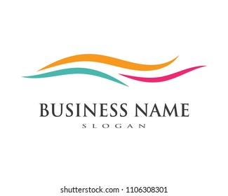 Wave symbol and icon Logo Template vector