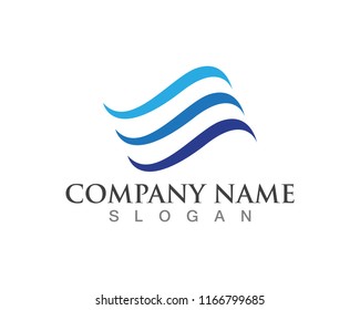 Wave symbol and icon Logo Template vector