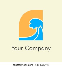 wave symbol logo vector. surf company logo