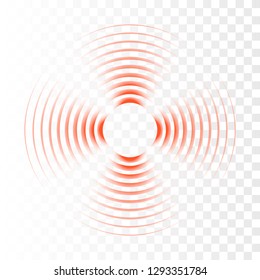 Wave symbol. Sound wave or sonar search sign. Vector illustration