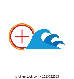 Wave Target Logo icon design