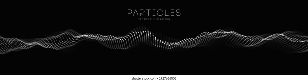 Wave technology background. Music particle abstract tech illustration. Vector sound Equalizer for music, showing audio waves with music waves. EPS 10.